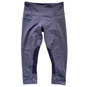 Lululemon Heathered/Solid Purple Crop Leggings Womens 4